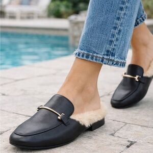 Women's Black Fur-Lined Loafers - Target A New Day size 9